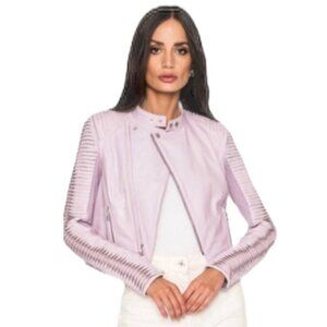 Lamarque NWT Azra Leather Jacket in Lavender